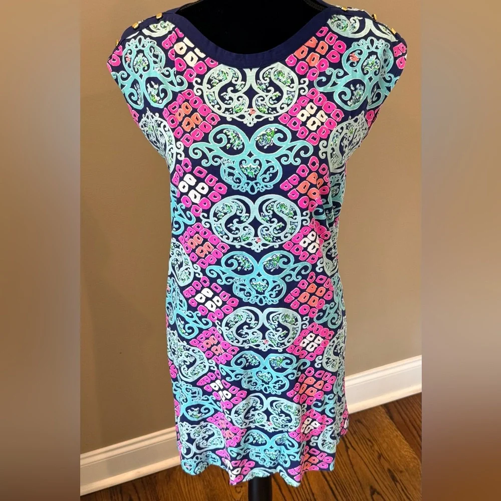 Women’s LILLY PULITZER Summer Robyn Pima cotton printed shift dress- Size Small - Picture 2 of 6